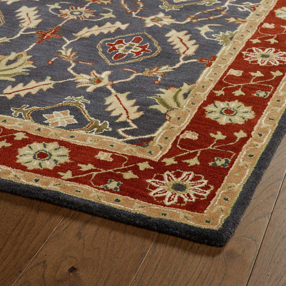 Kaleen Hand-Tufted Middleton Charcoal Wool Rug, 3'x5'