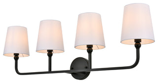 4 Light Black And Clear Bath Sconce