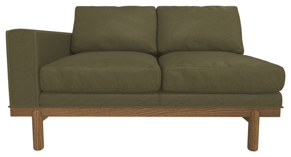 Cantor Left Arm Leather Sofa, Finish: Fawn, Leather: Fern