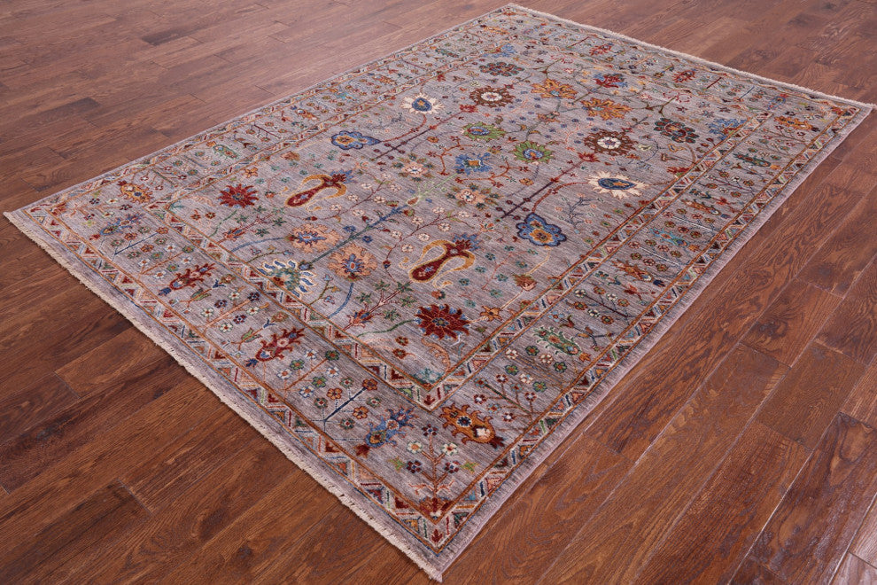 5' 7" X 7' 11" Persian Tabriz Hand-Knotted Wool Rug Q5730