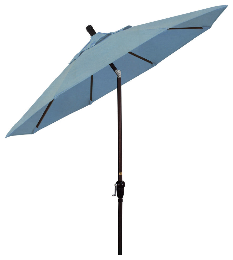 9' Aluminum Umbrella Auto Tilt Bronze, Air Blue