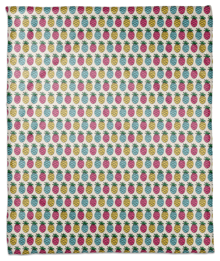 Bright Pineapples 50x60 Coral Fleece Blanket