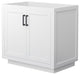 36" Single Bathroom Vanity, White, No Countertop, No Sink, Black Trim