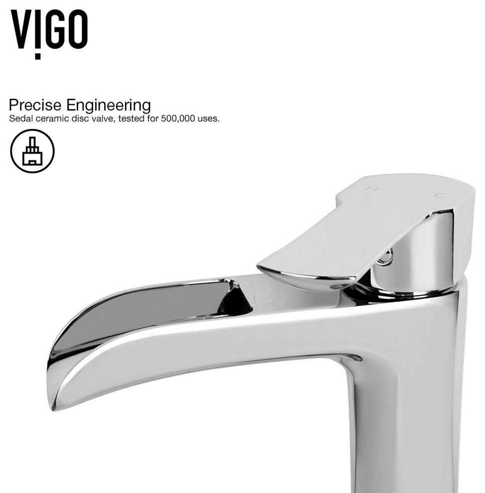 VIGO Amada 10" H Single Handle Single Hole Bathroom Vessel Faucet, Chrome