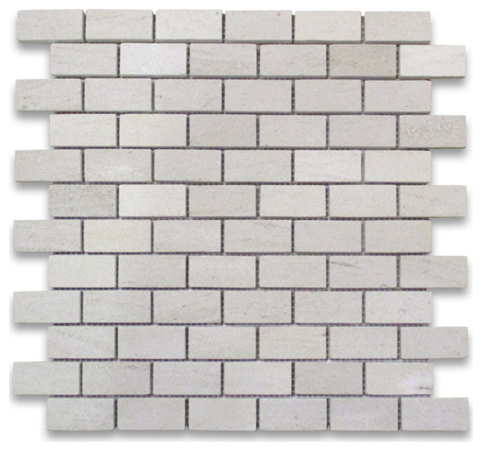 Golden Beach Moleanos Beige Limestone 1x2 Brick Mosaic Tile Honed, 1 sheet