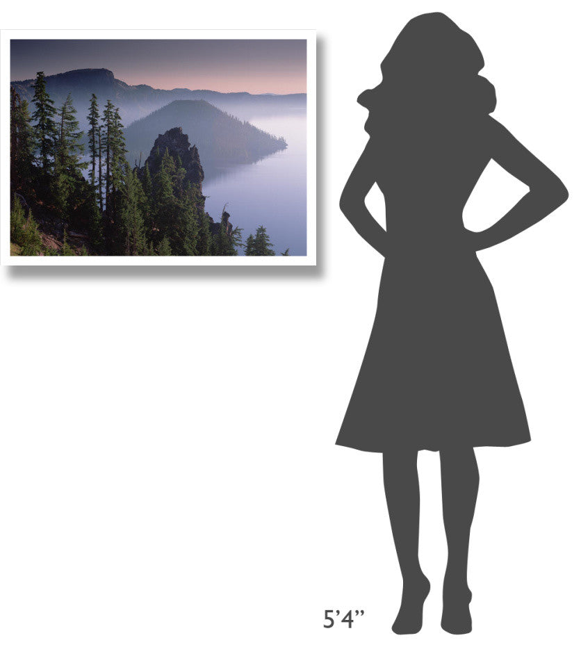 "Wizard Island in the center of Crater Lake, Crater Lake NP" Paper Art, 34"x26"