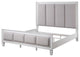 Acme Katia Queen Bed, Gray Linen & White Finish