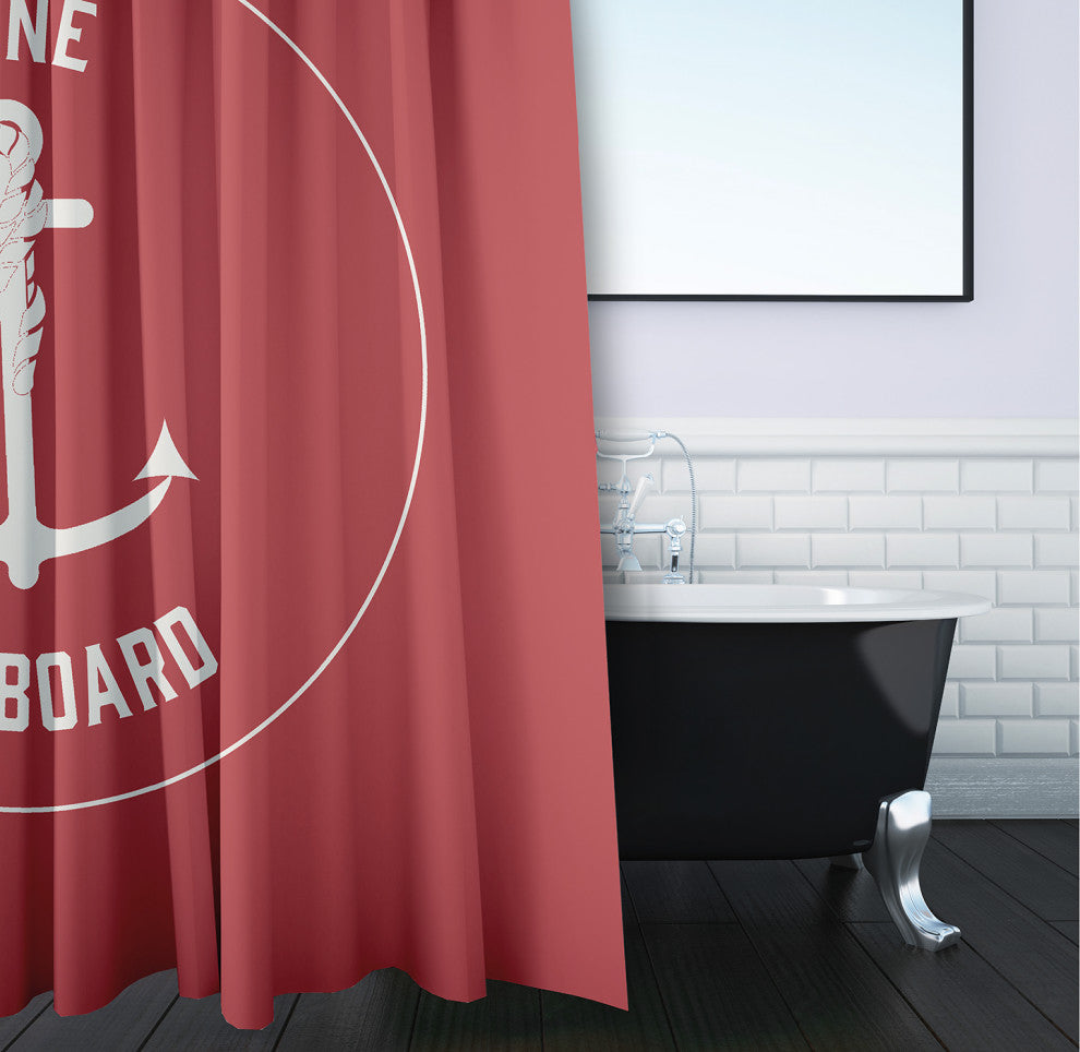 Gone Forever Overboard Ligonberry Red 70" w x 73" h Shower Curtain