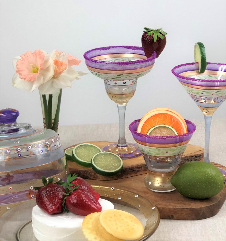 Mosaic Garland Cosmos Glasses, Set of 2
