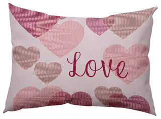 Colliding Hearts Decorative Throw Pillow, Bold Pink, 14"x20"