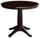 Round Top Pedestal Table, Rich Mocha, 36"ch Round