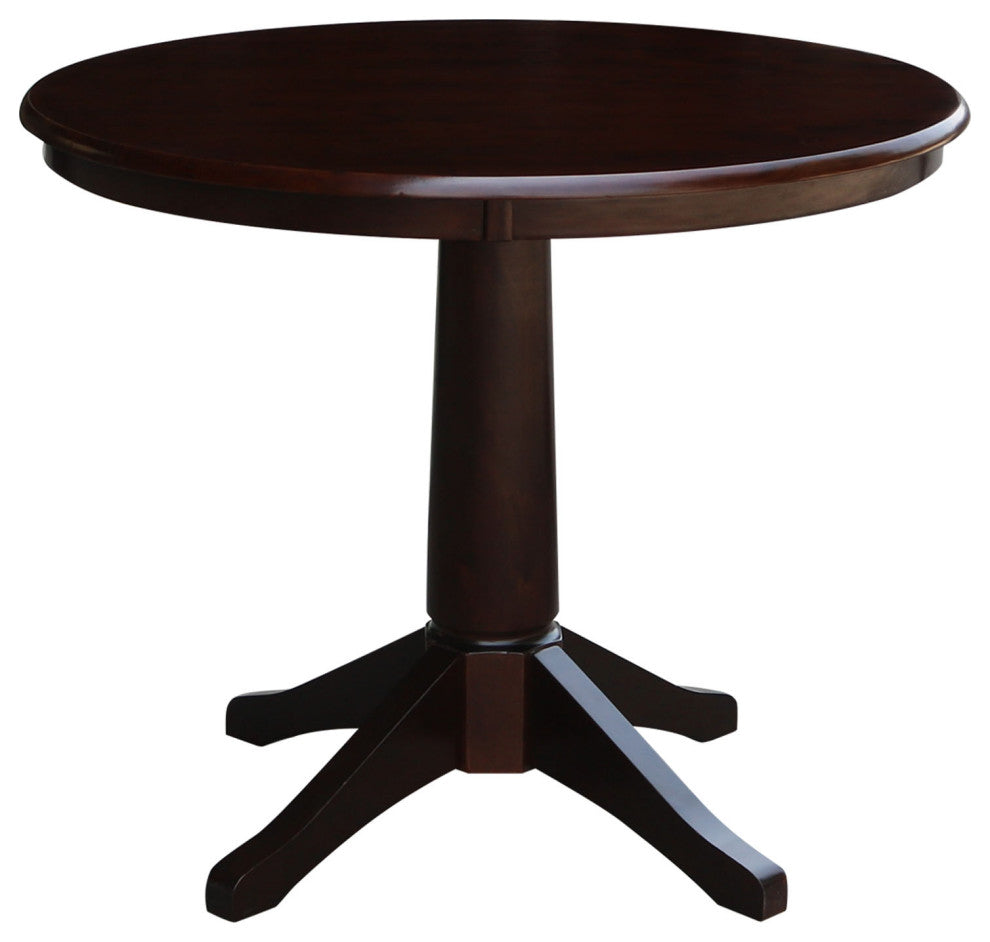 Round Top Pedestal Table, Rich Mocha, 36"ch Round