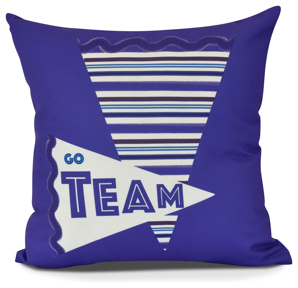 Go Team!, Word Print Pillow, Purple, 20" x 20"