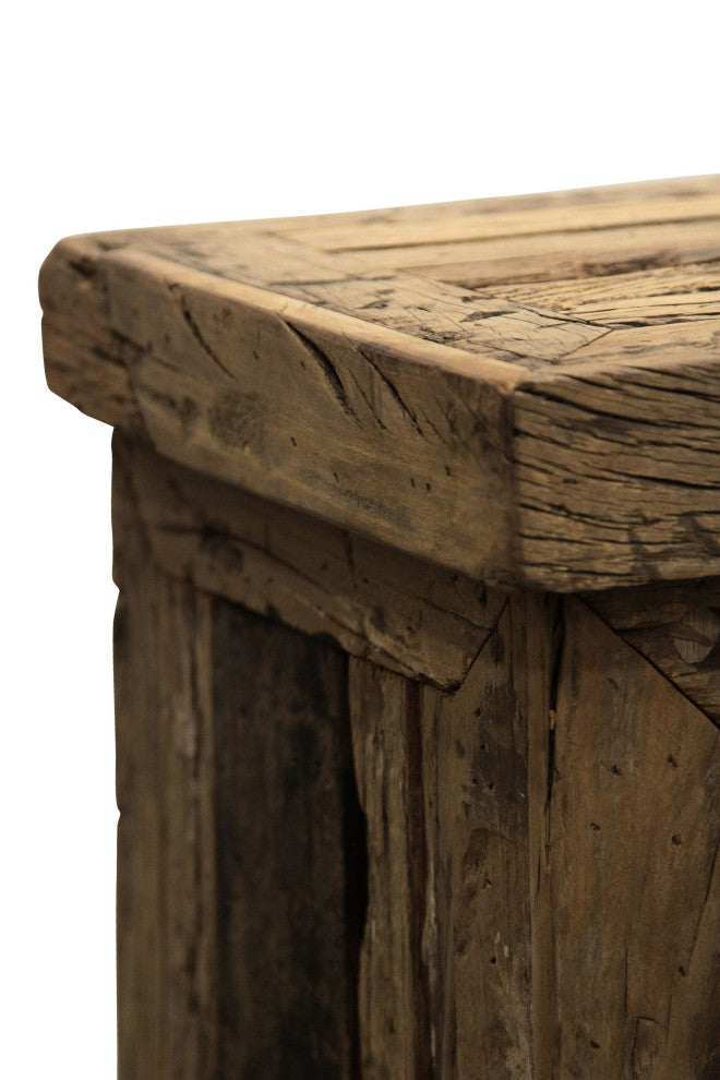 Ayers Sideboard Reclaimed Railroad Tie Wood With Clear Glass And Chrome Finish