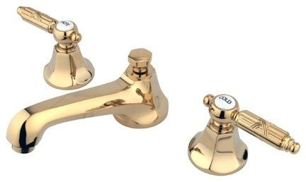 Kingston Brass Widespread Bathroom Faucet With Brass Pop-Up, Polished Brass