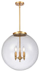 Beacon Pendant, Satin Gold, Clear, Clear