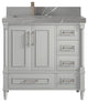 Aberdeen 36 Left Offset Bath Vanity in Coventry Gray 2" Piatra Gray