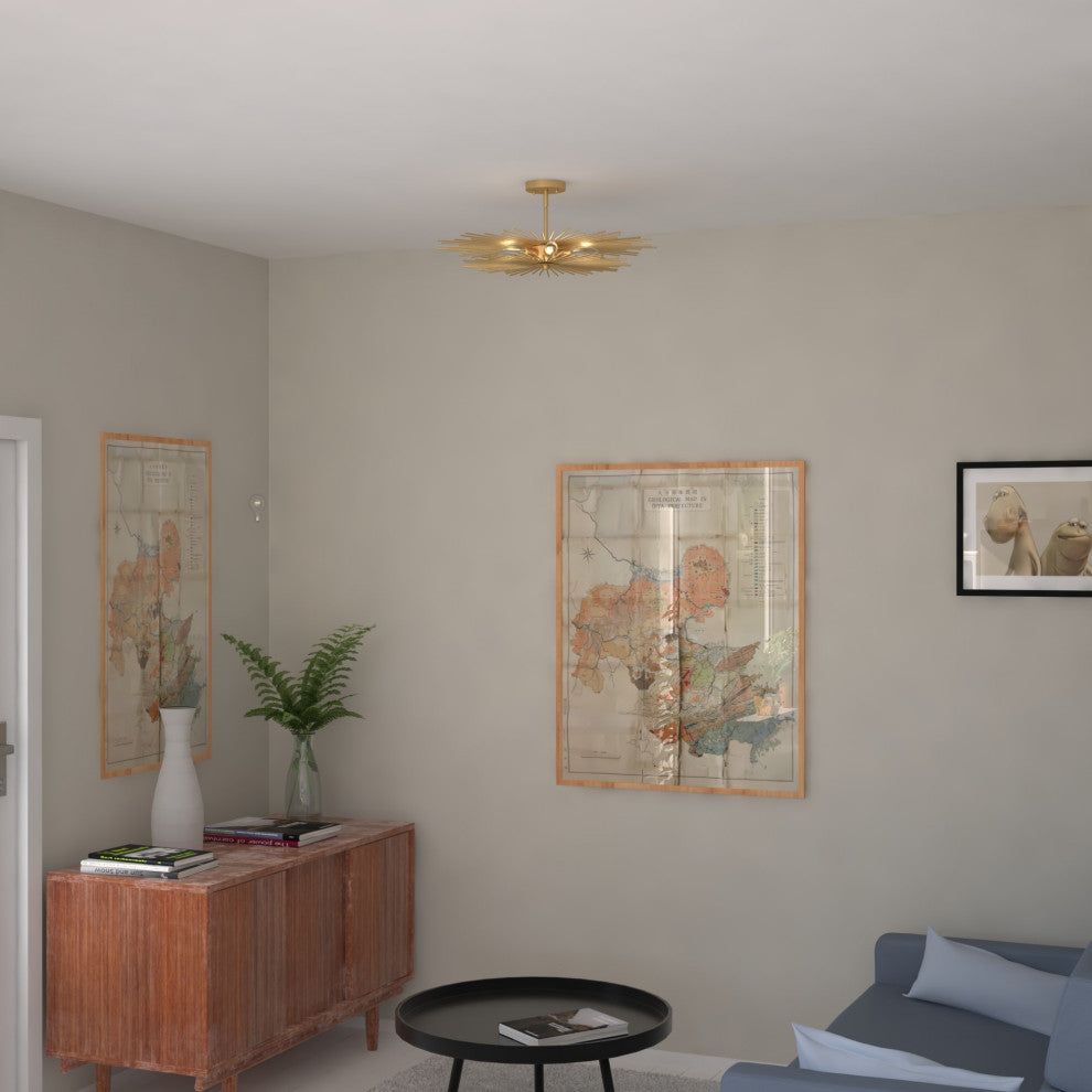 Vaxcel Lighting C0228 Nikko 6 Light 24"W Semi-Flush Ceiling - Gold