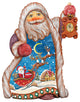 Hand Painted Santa Sleigh Ride Ornament Figurine With Scenic Painting