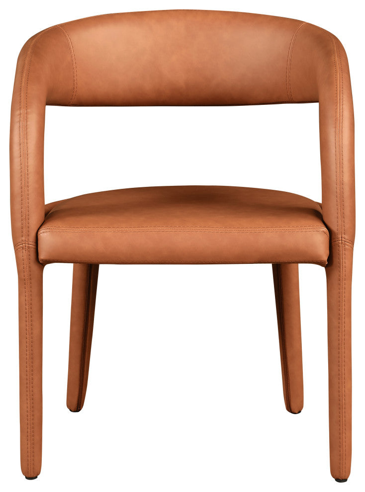 Meridian Furniture Sylvester Faux Leather Dining Chair, Cognac