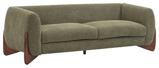 CKH 82" Boucle Sherpa Upholstered Sofa, Olive Green