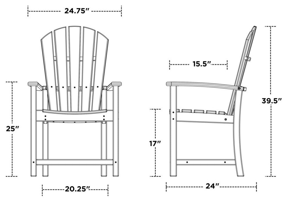 Polywood Palm Coast Dining Chair, Aruba
