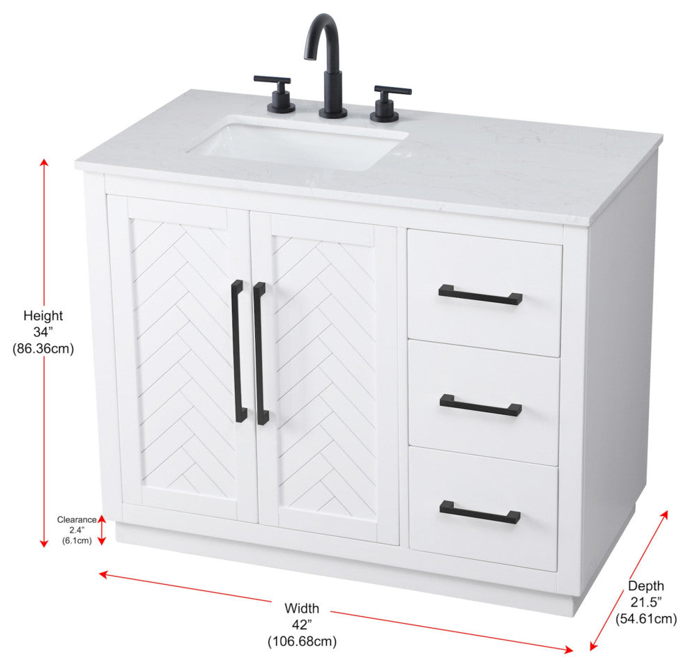 Elegant Lighting VF29042 Chase 42" - Gray