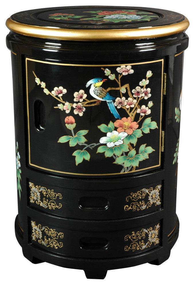 Japanese Stool, Black Landscape