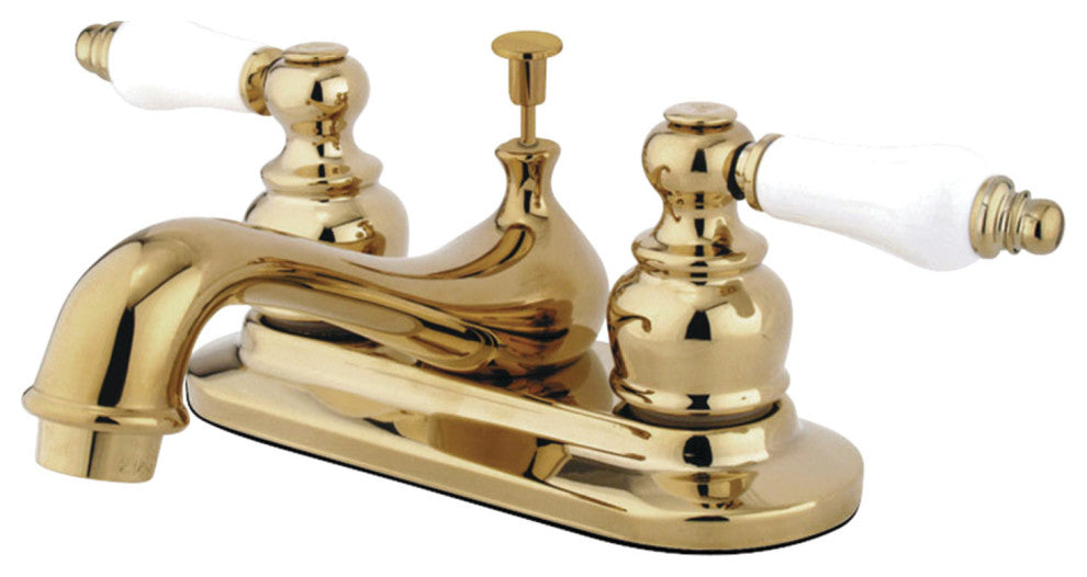 Kingston Brass 4" Centerset Bathroom Faucet, Polished Brass