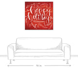 Red Happy Holidays Canvas Wall Art, 36"x36"