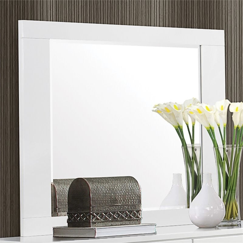 Coaster Felicity Mirror, Glossy White