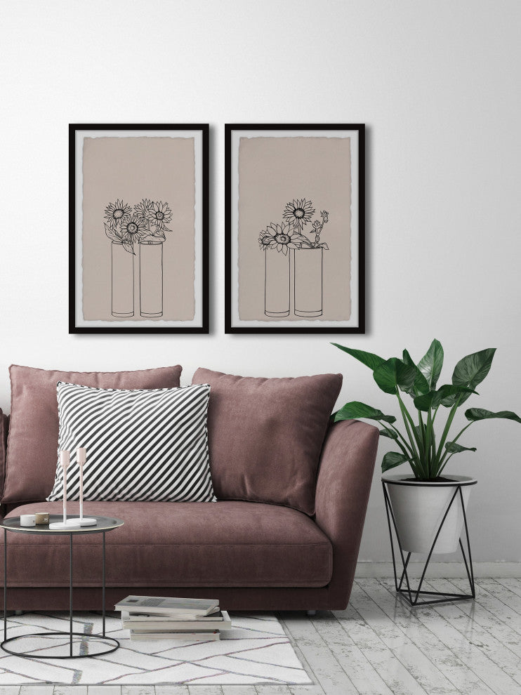 Clear Round Vases Diptych, Set of 2, 24x36 Panels