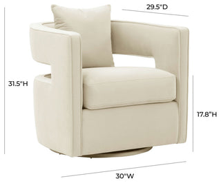 TOV Furniture Kennedy Cream Swivel Chair