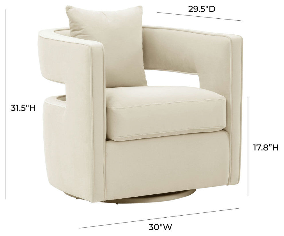 TOV Furniture Kennedy Cream Swivel Chair