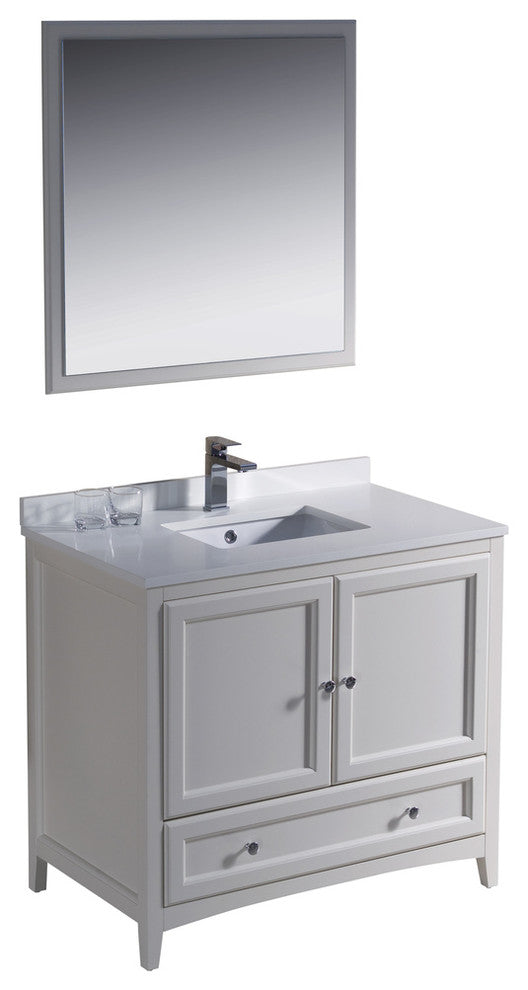 Oxford 36" Antique White Traditional Vanity, FFT9151CH