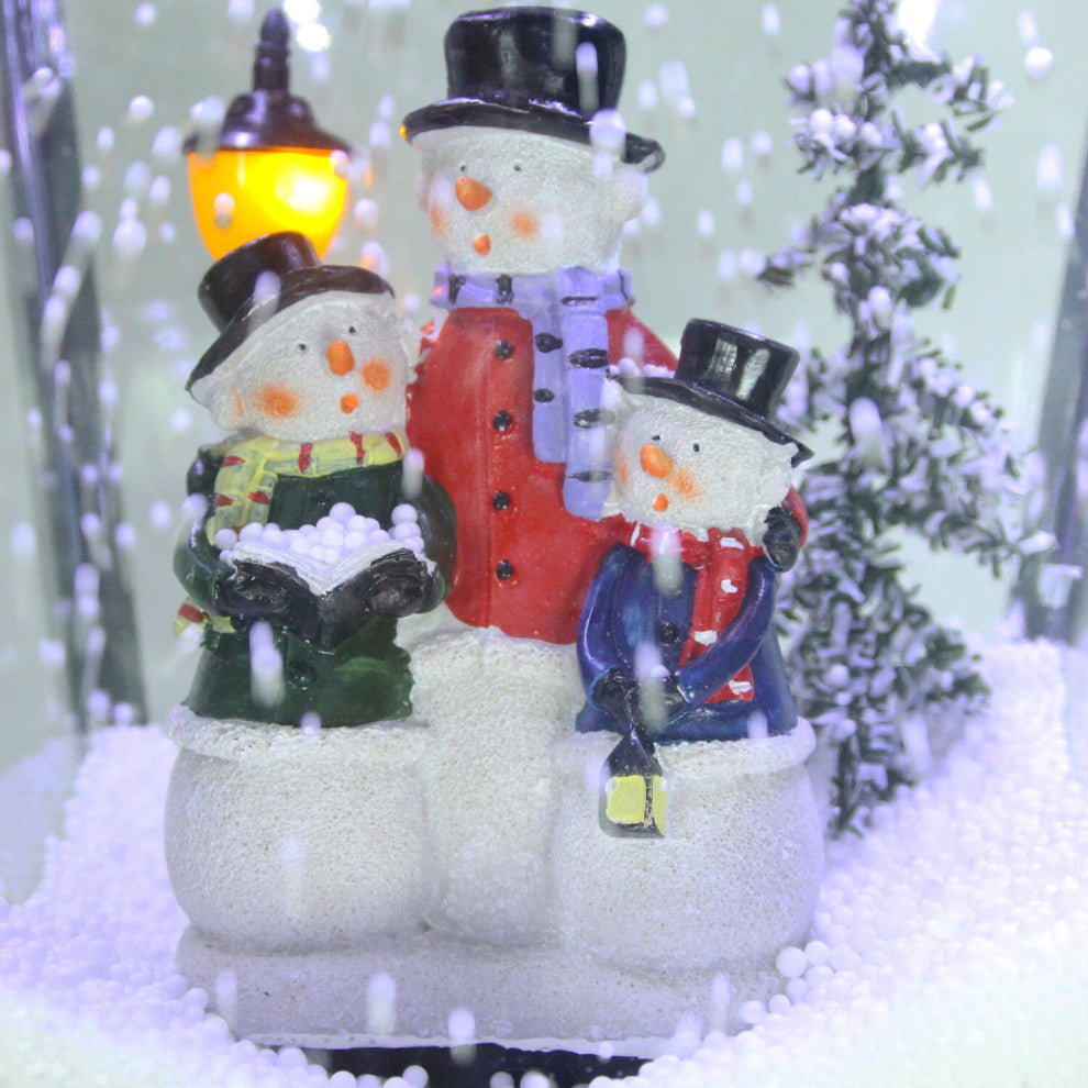71" Musical Snowy Street Lamp WithChristmas Tree Scene, 2 Signs, White