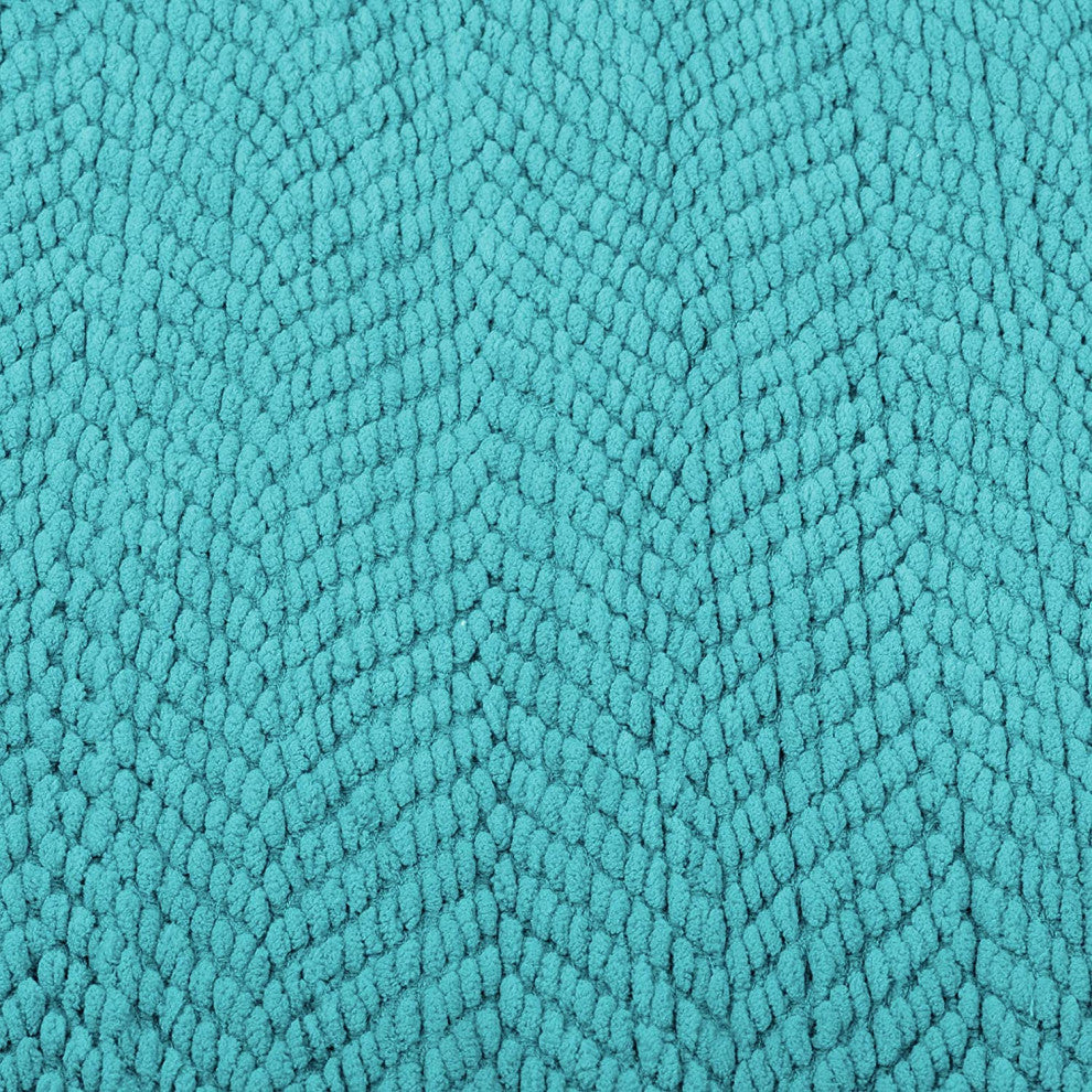 Tweed Knitted Throw Blanket, Baltic Blue, 50"x60"