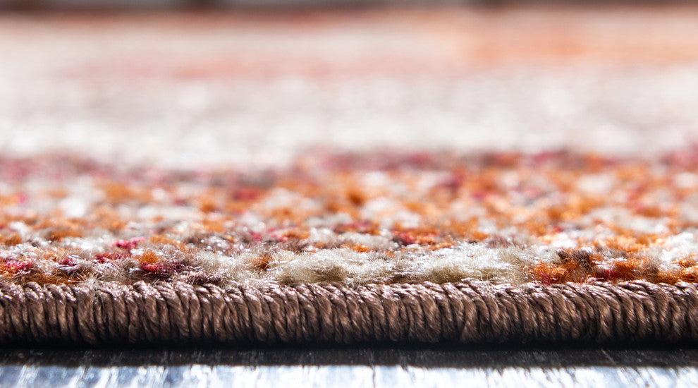 Unique Loom Multicolored Autumn Cinnamon 3'' 3 x 3'' 3 Round Rug