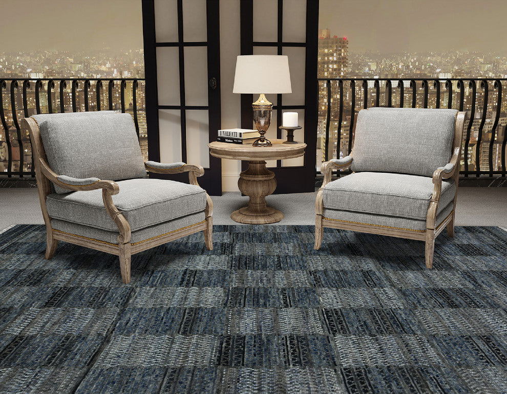 Legacy Barton Area Rug, Gray and Blue, 9' x 12', Geometric