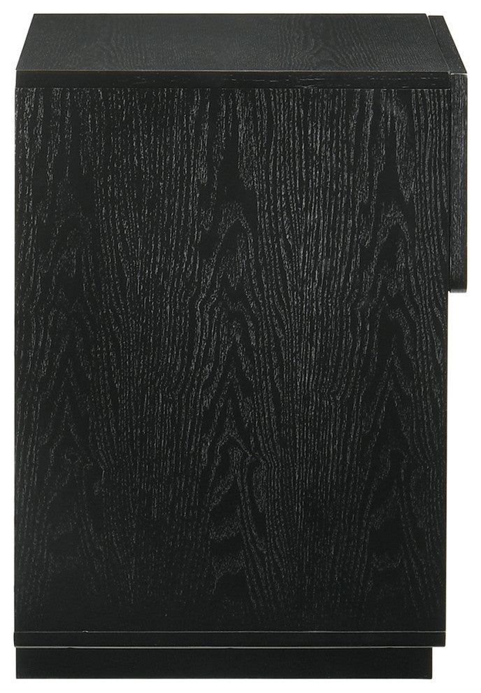 Petra 1 Drawer Wood Nightstand, Black Finish