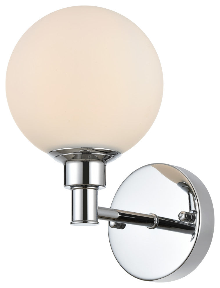1 Light Chrome And Frosted White Bath Sconce