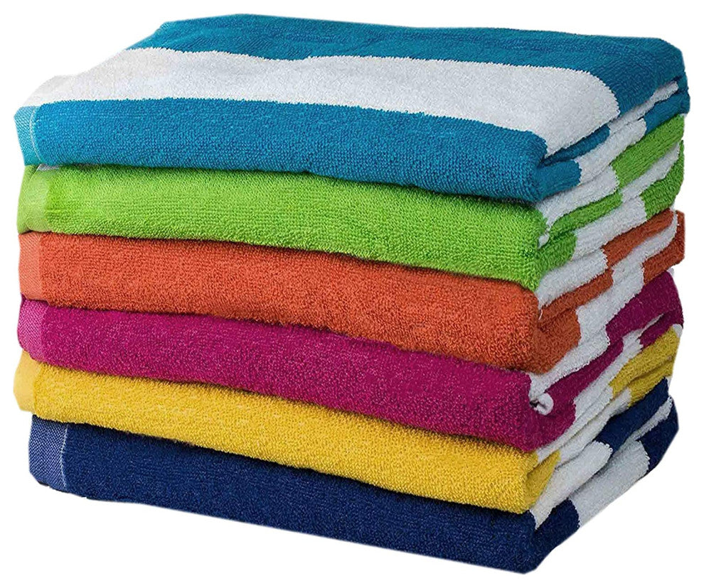 Copa Cabana 6- Piece 100% Cotton Beach Towel Multi Color