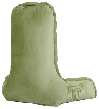 Fox Faux Fur Bedrest, Needs Assembly, Green Moss, 28"x30"x17"