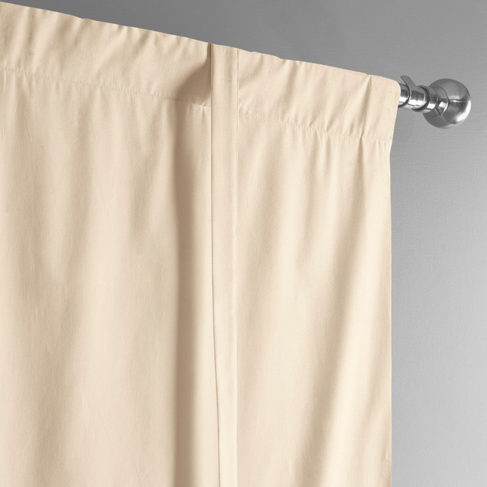 Solid Cotton Tie-Up Window Shade Panel, English Cream, 46x63