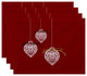 Decorative Holiday Placemat, Set of 4 Geometric, Red