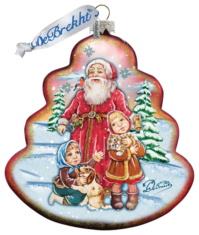 Hand Painted Time To Share Tree Glass Scenic Ornament