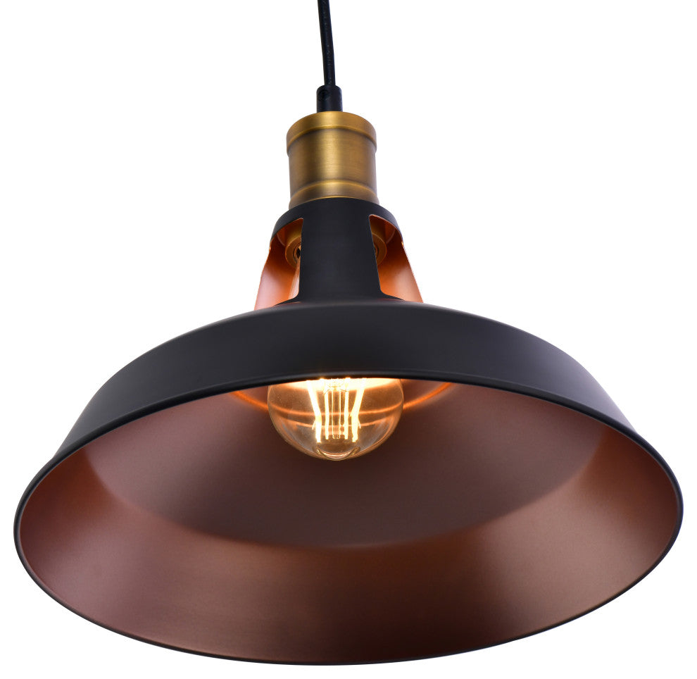 Lazzur Saone 1 Light 12" Matte Black Pendant