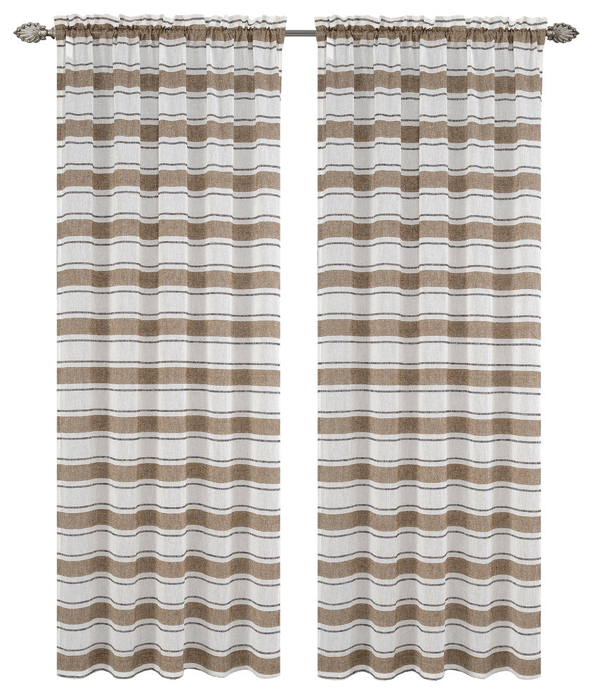 Deneuve Drapery Curtain Panels, Chocolate