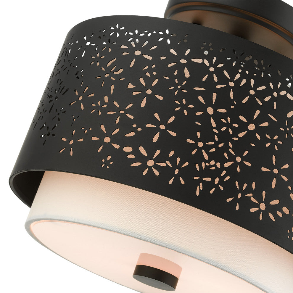 Black Stylish, Transitional, Intricate, Urban Semi Flush