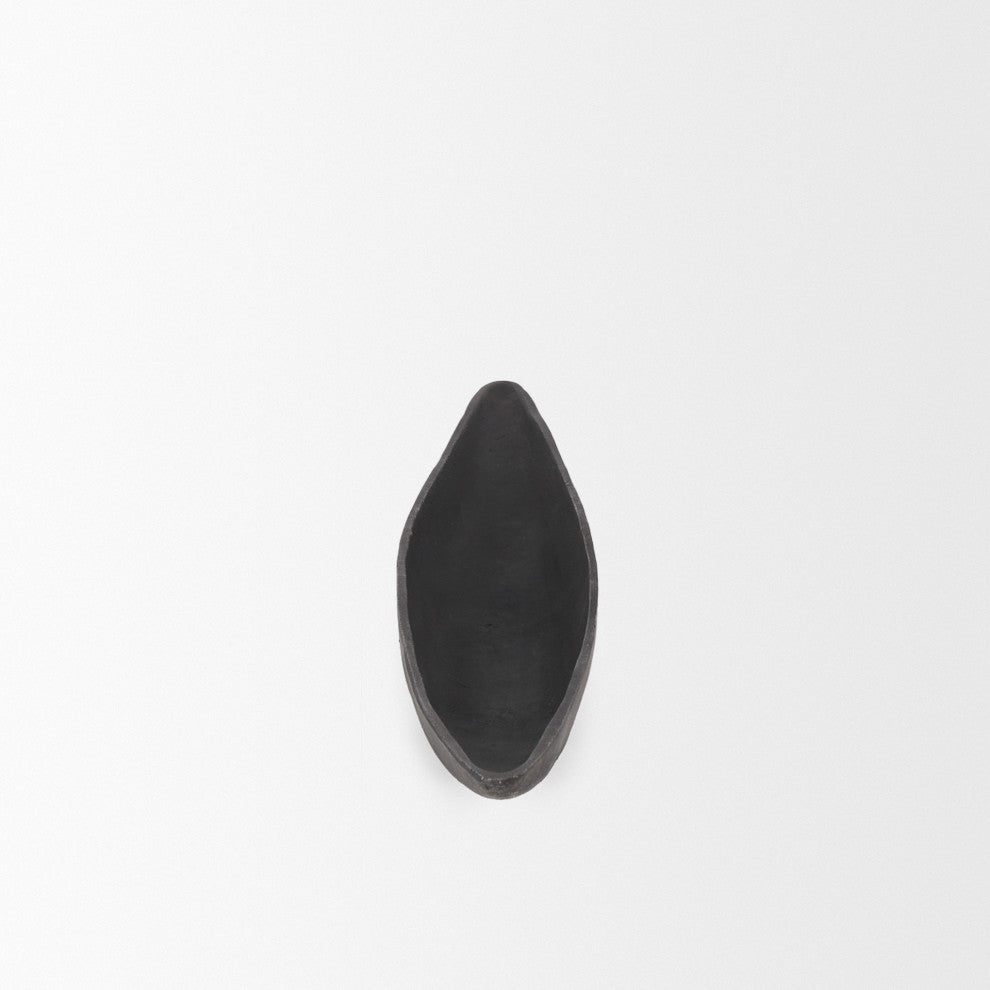 Piero Large Matte Black Metal Decorative Bowl